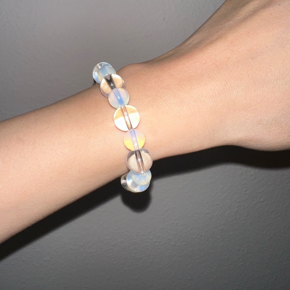 Clear and moonstone crystal